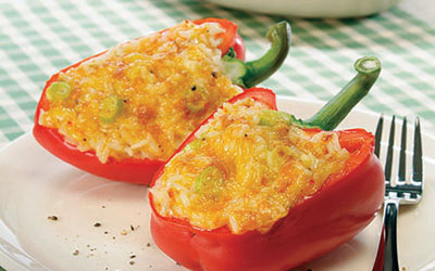 Double Gloucester Stuffed Red Peppers